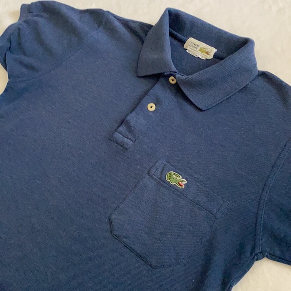 Vintage Other - Vintage Chemise Lacoste 100% Cotton Short Sleeve Chest Pocket Polo Shirt Blue S